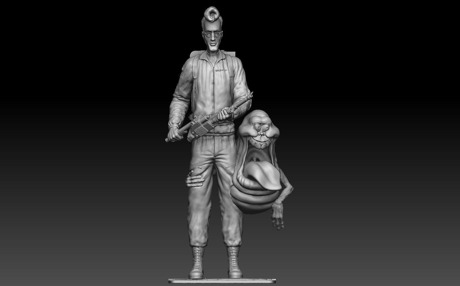 Egon Spengler and Slimer from the movie Ghostbusters 3D print model_21