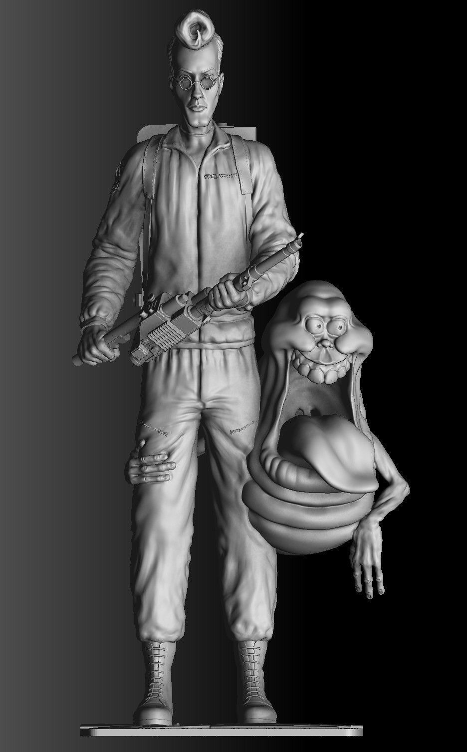 Egon Spengler and Slimer from the movie Ghostbusters 3D print model_3