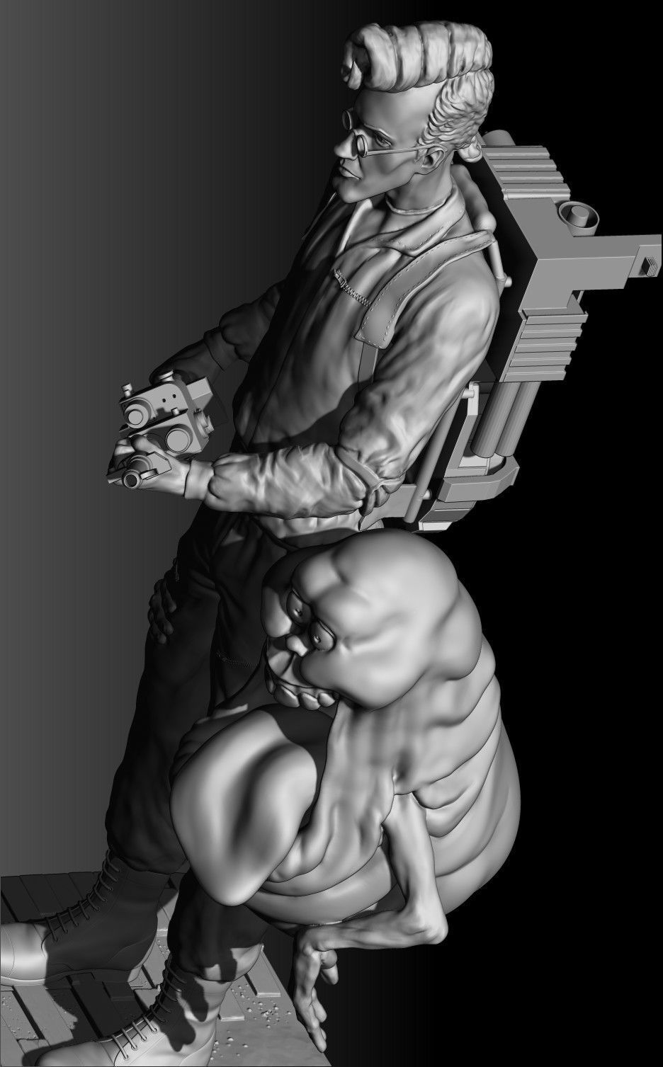 Egon Spengler and Slimer from the movie Ghostbusters 3D print model_14