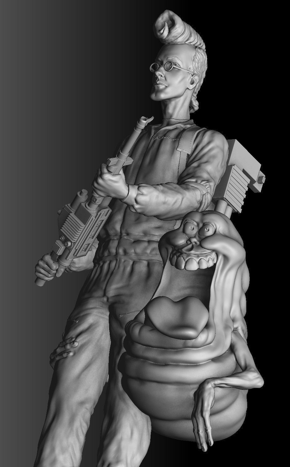 Egon Spengler and Slimer from the movie Ghostbusters 3D print model_20