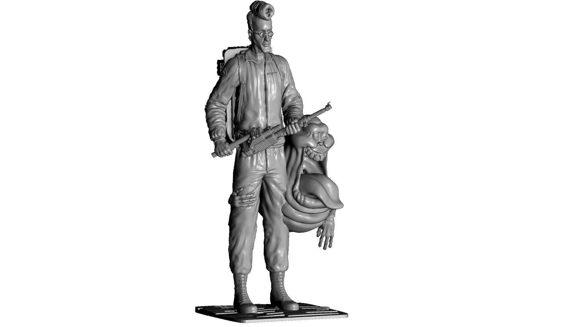 Egon Spengler and Slimer from the movie Ghostbusters 3D print model_0