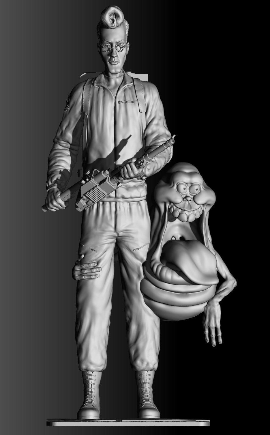 Egon Spengler and Slimer from the movie Ghostbusters 3D print model_11