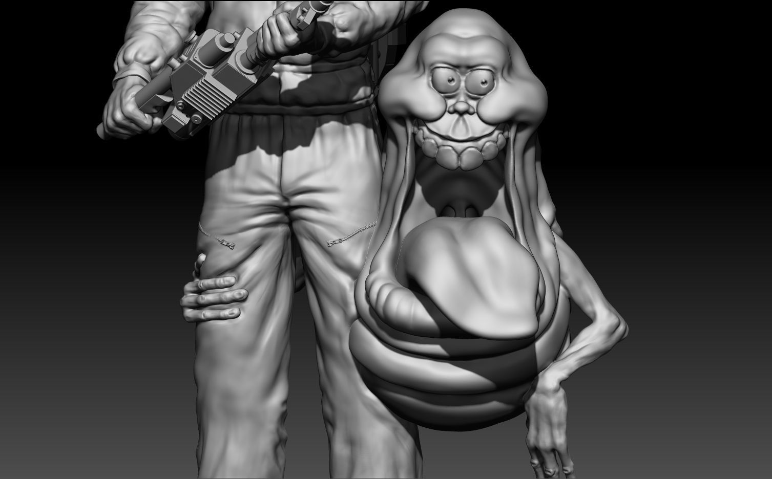 Egon Spengler and Slimer from the movie Ghostbusters 3D print model_27