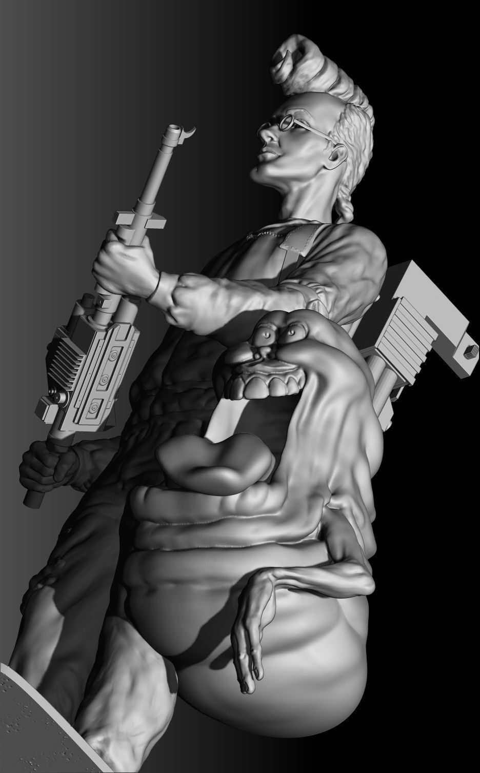 Egon Spengler and Slimer from the movie Ghostbusters 3D print model_12