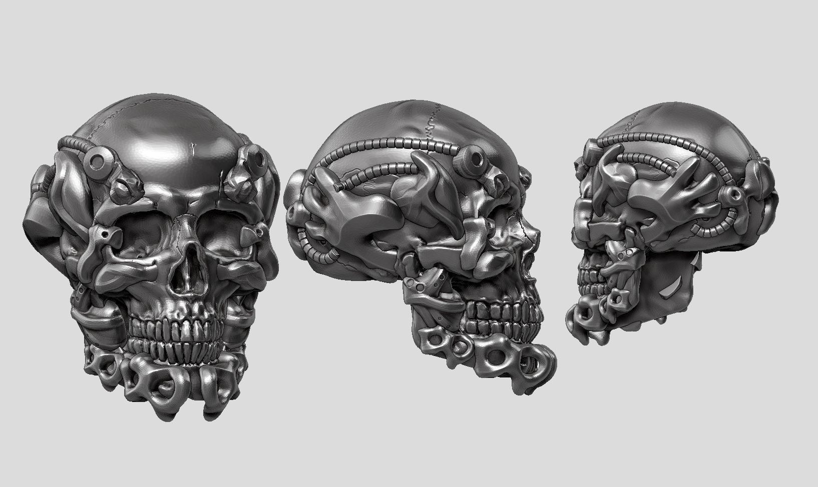 skull robot head a11 3d print mode 3D print model_1