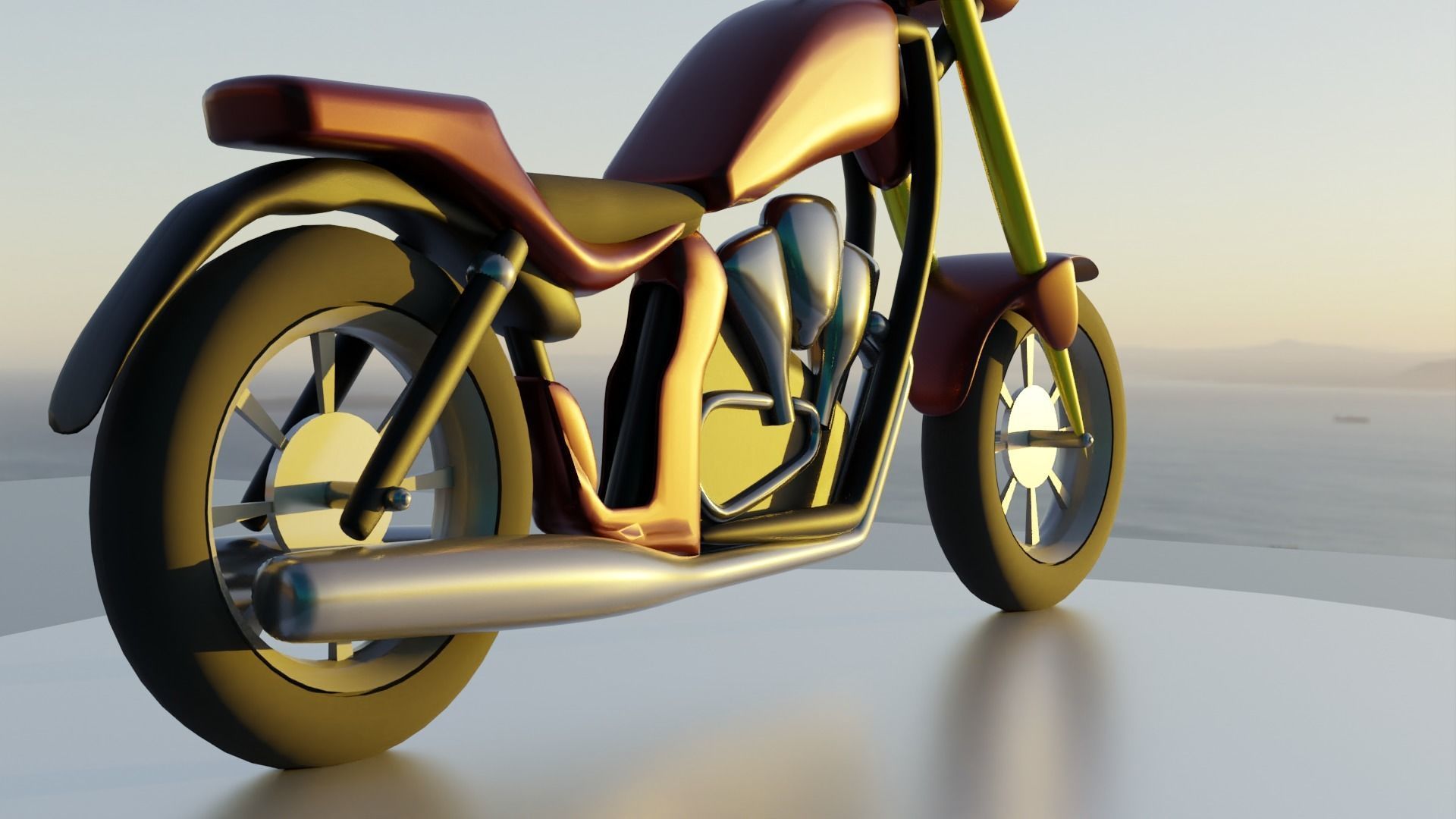 3D MOTORCYCLE MODEL - CHOPPER 3D model_4