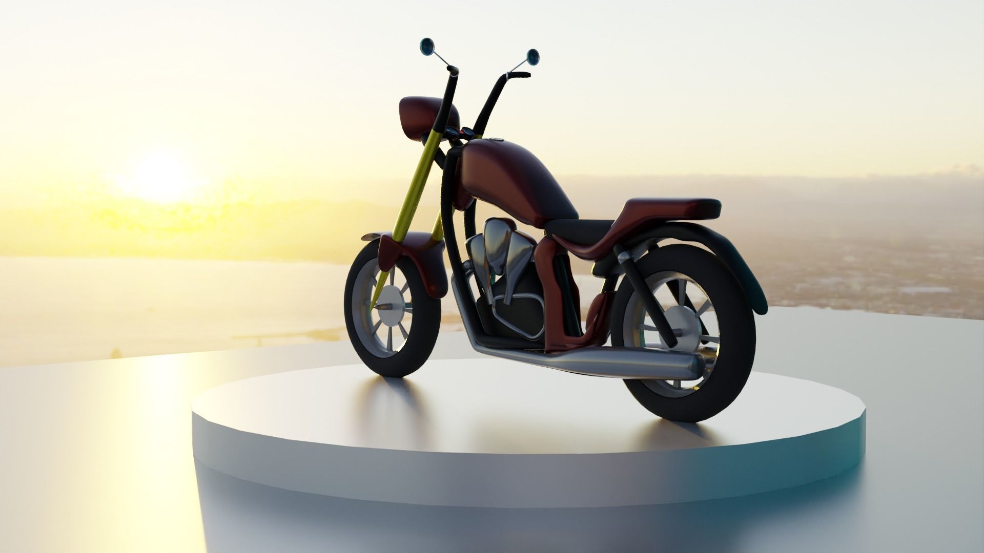 3D MOTORCYCLE MODEL - CHOPPER 3D model_3