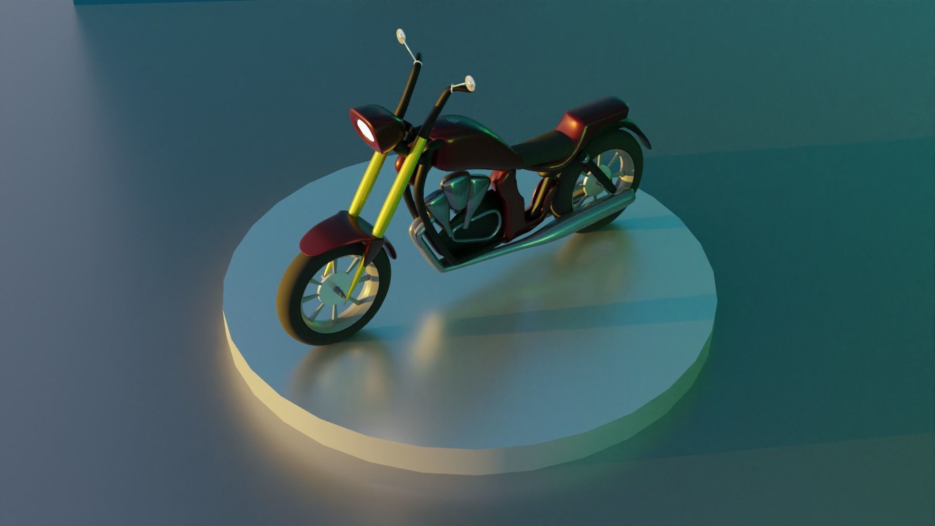 3D MOTORCYCLE MODEL - CHOPPER 3D model_2