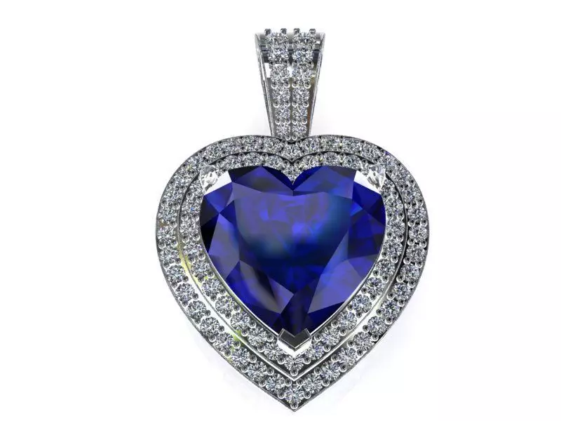 Blue Heart Diamond Pendant  2004 3D print model 3D print model_0