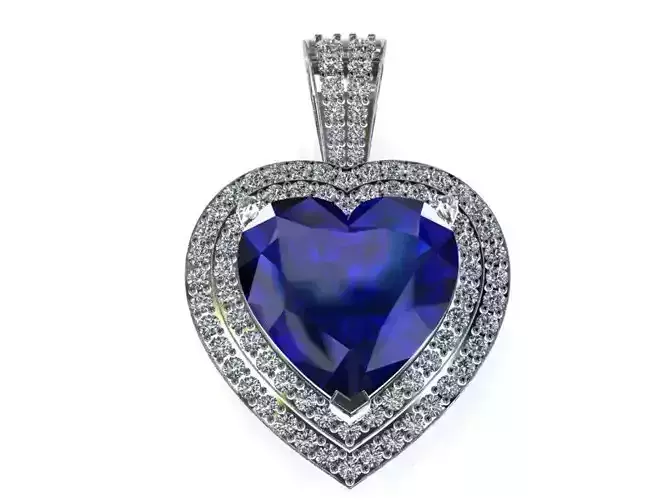 Blue Heart Diamond Pendant  2004 3D print model 3D print model