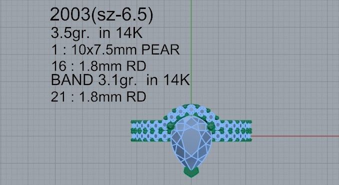 Blue Heart Diamond Pendant  2004 3D print model 3D print model_4