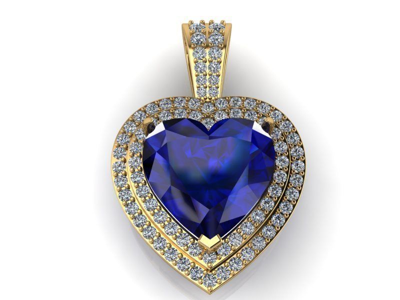 Blue Heart Diamond Pendant  2004 3D print model 3D print model_1