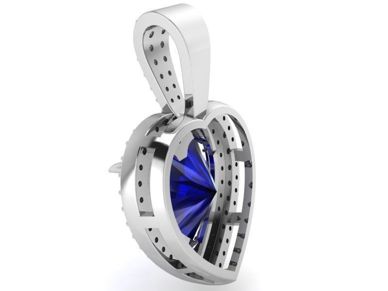 Blue Heart Diamond Pendant  2004 3D print model 3D print model_3