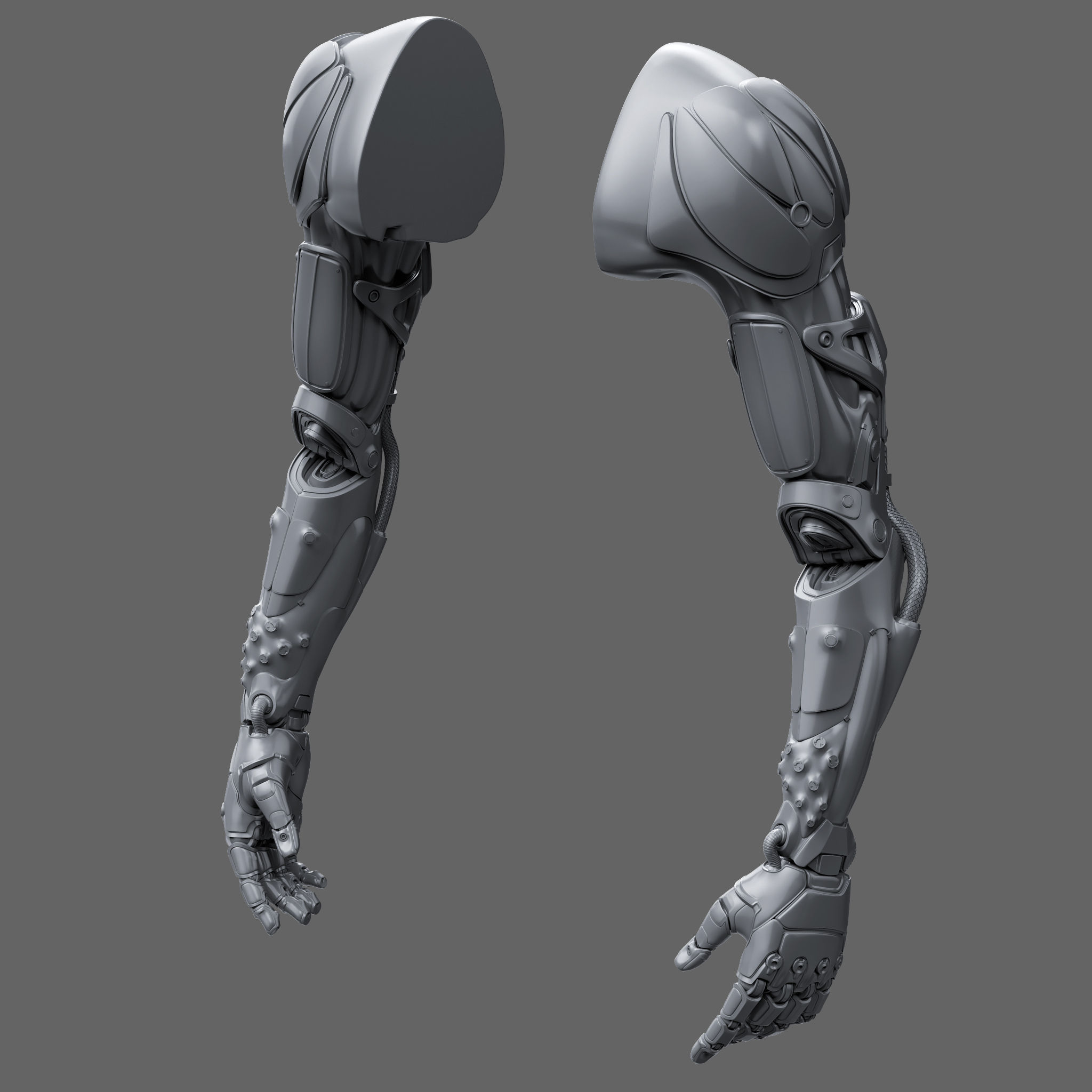 Realistic Cyberpunk Arm Augment 3D model_8