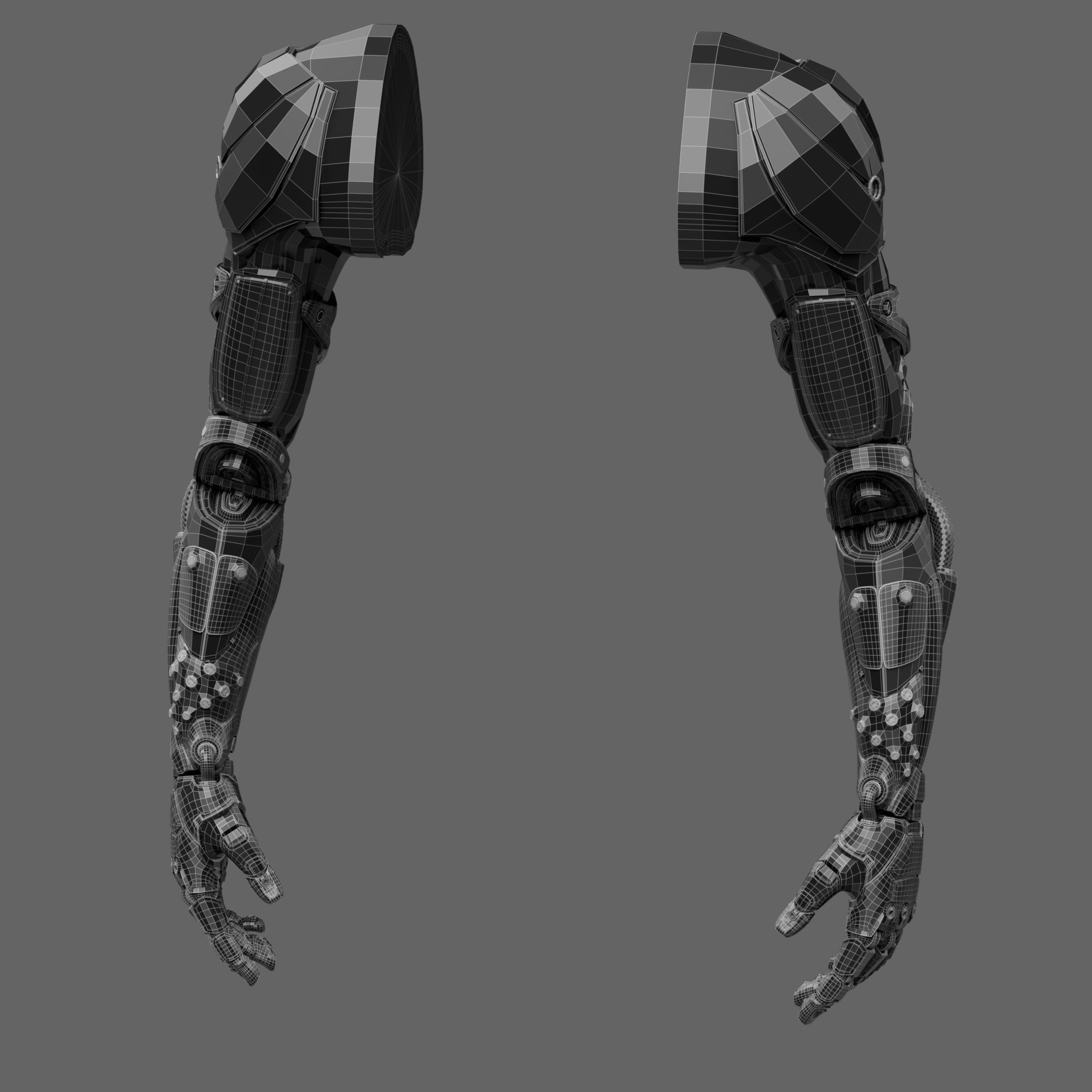 Realistic Cyberpunk Arm Augment 3D model_30