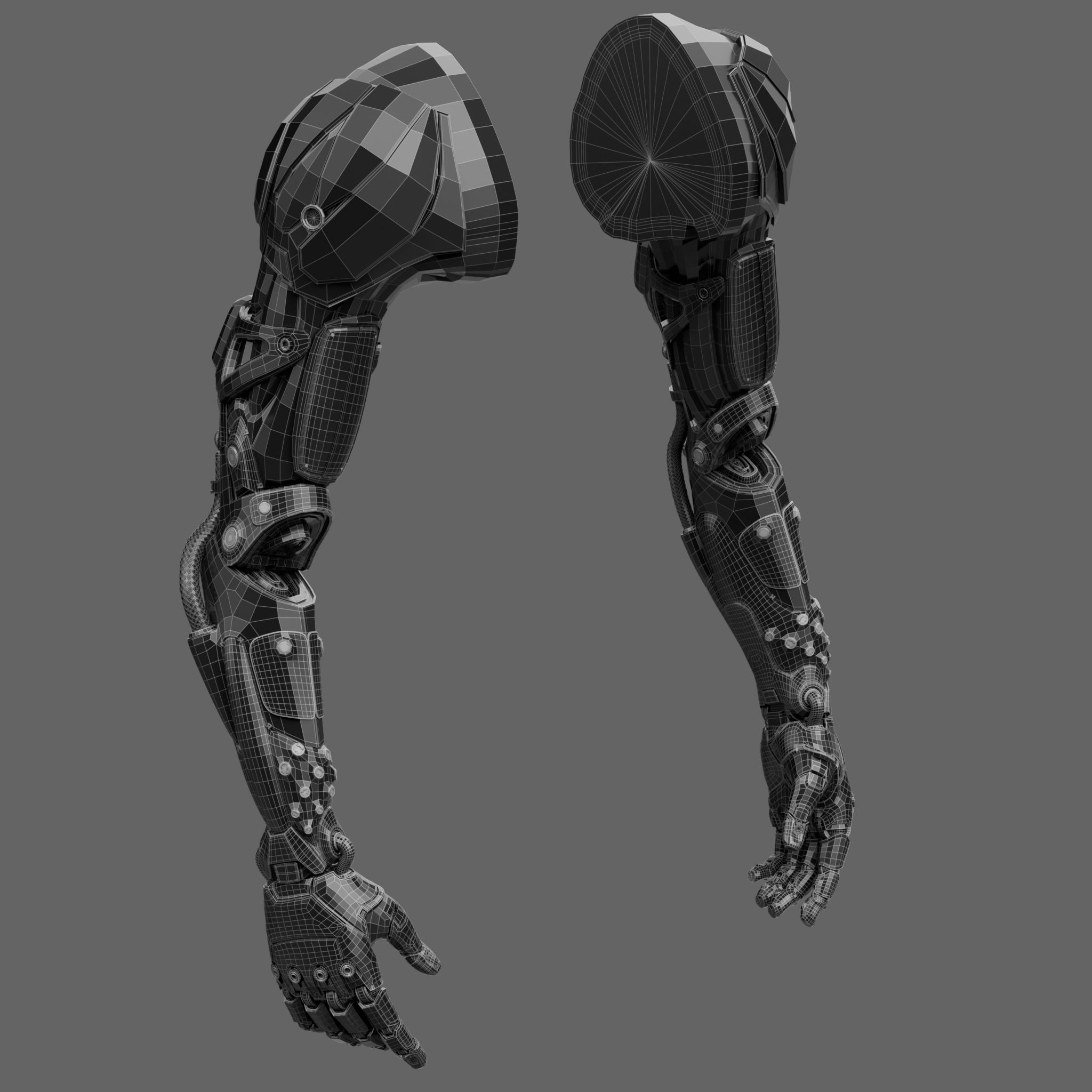 Realistic Cyberpunk Arm Augment 3D model_21