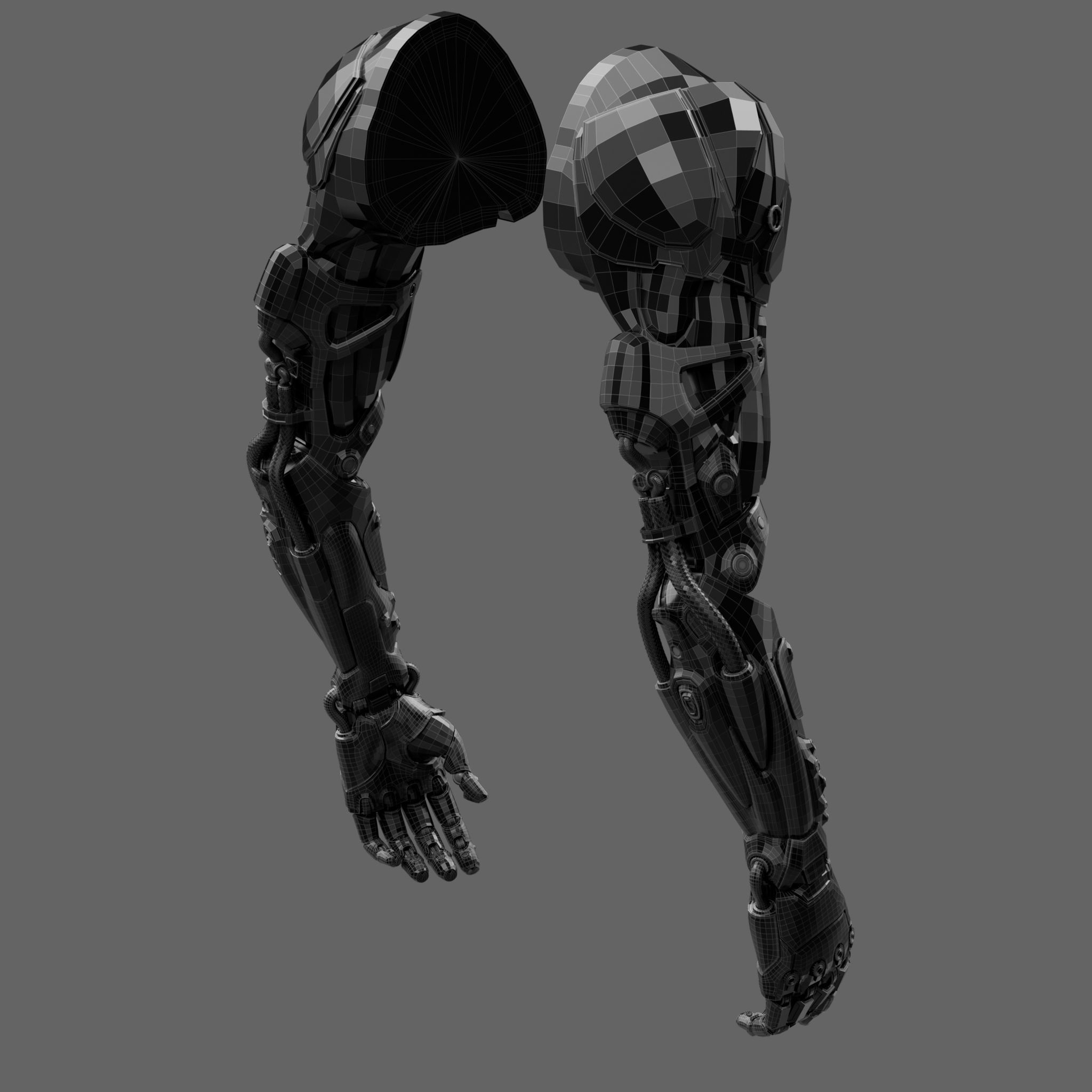 Realistic Cyberpunk Arm Augment 3D model_25