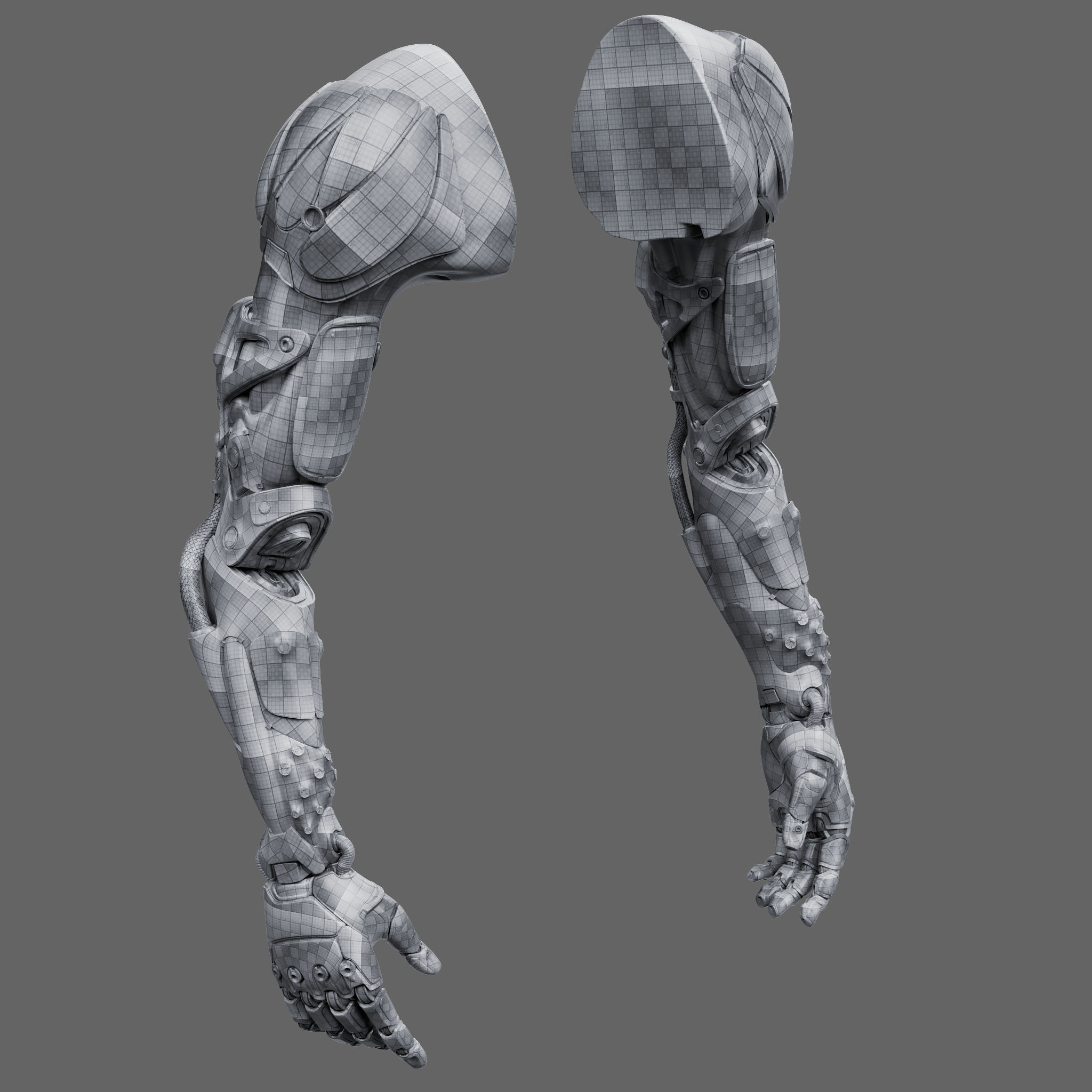 Realistic Cyberpunk Arm Augment 3D model_10