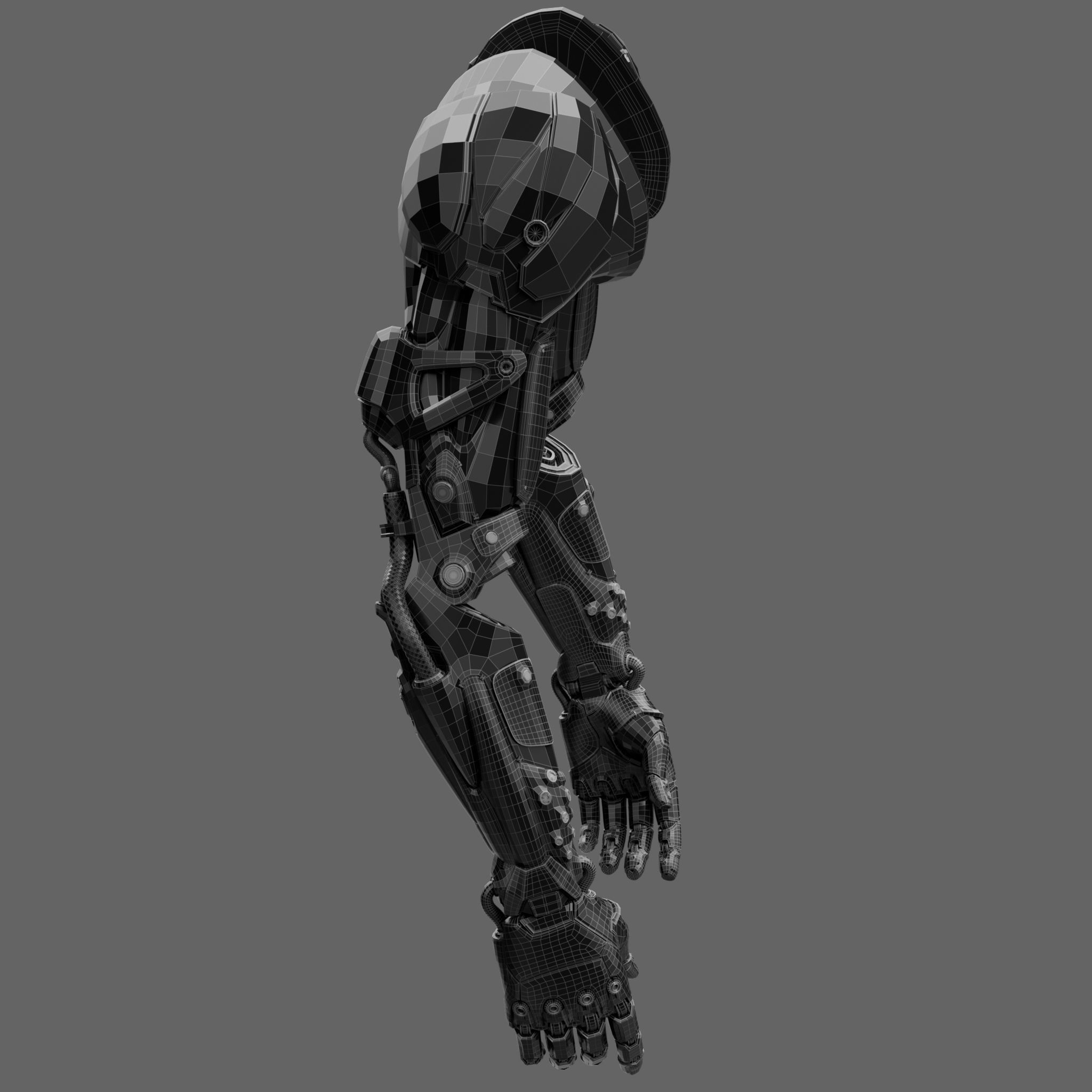 Realistic Cyberpunk Arm Augment 3D model_24