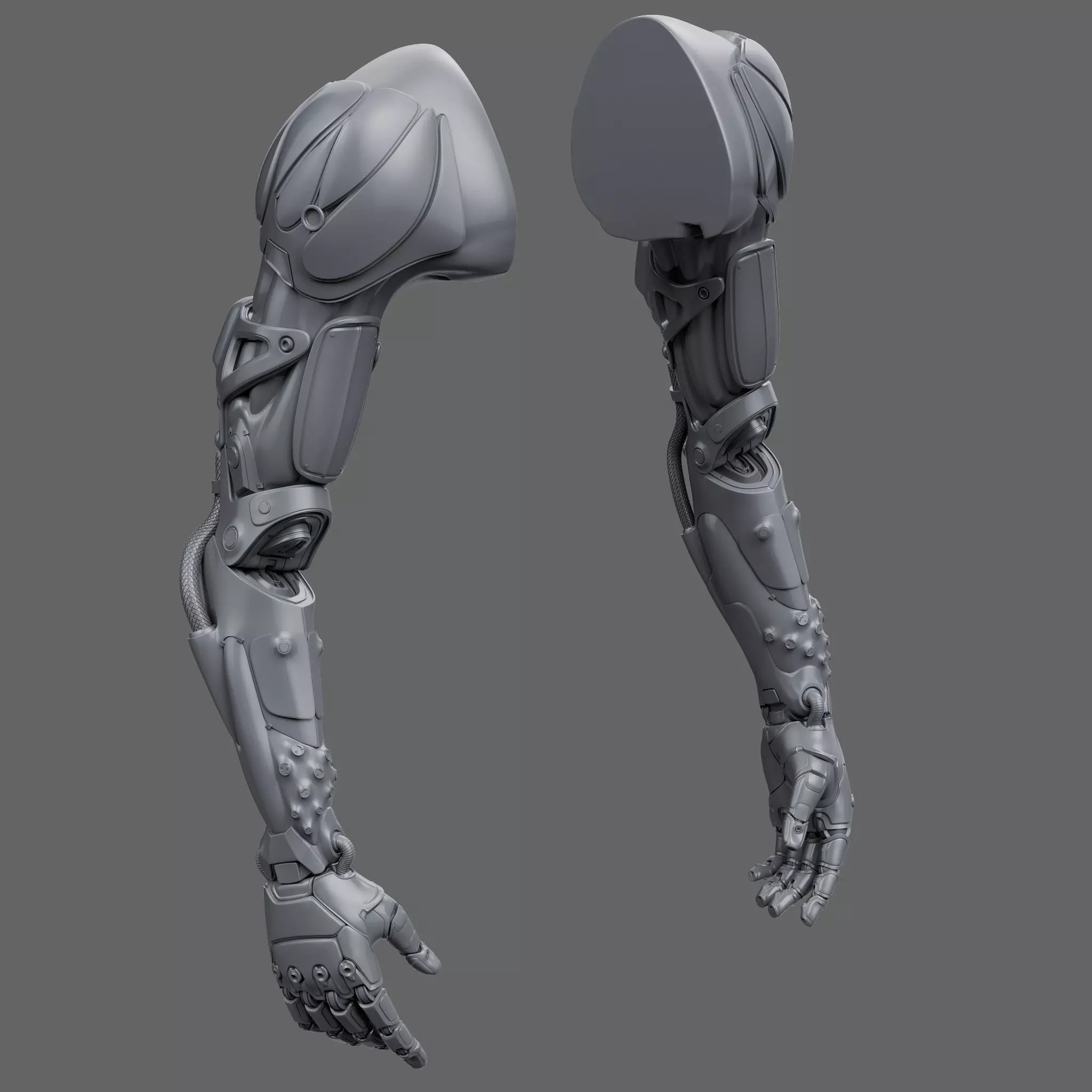 Realistic Cyberpunk Arm Augment 3D model_0