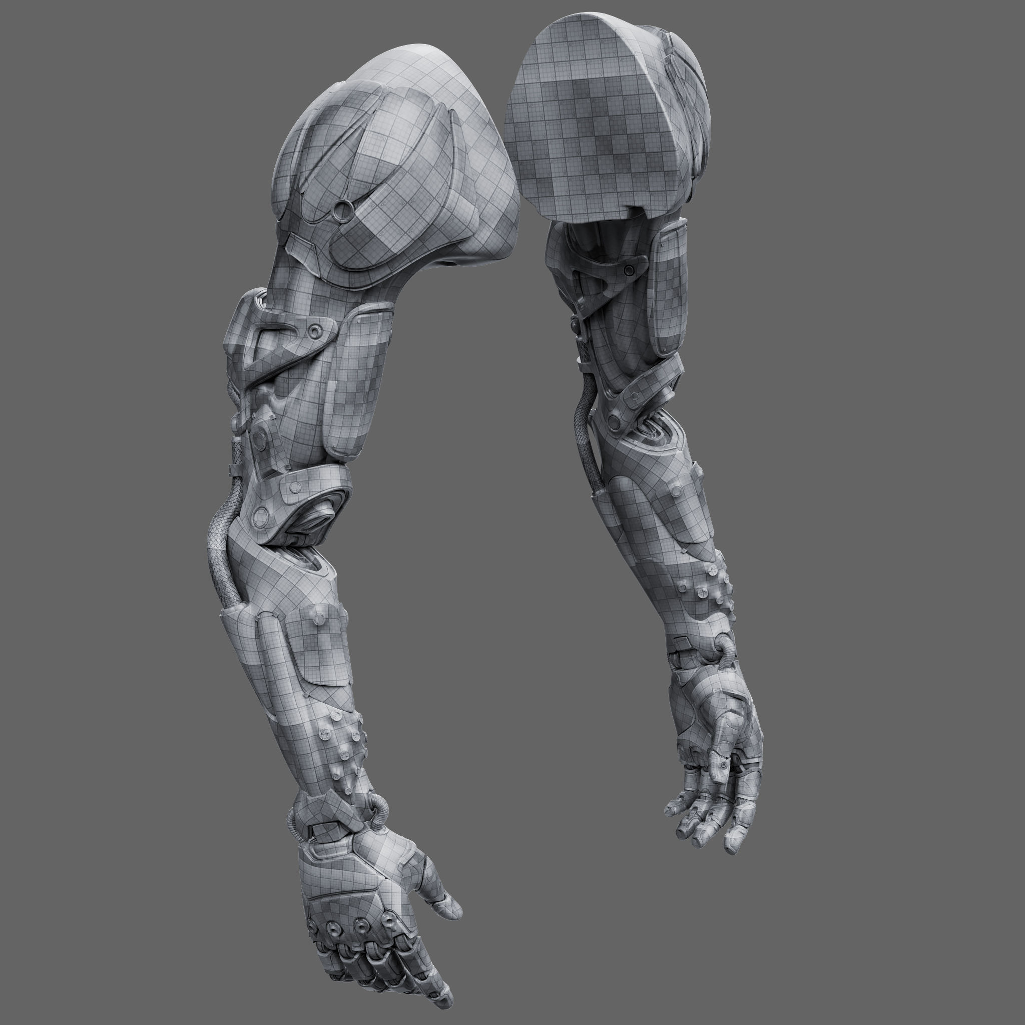 Realistic Cyberpunk Arm Augment 3D model_12
