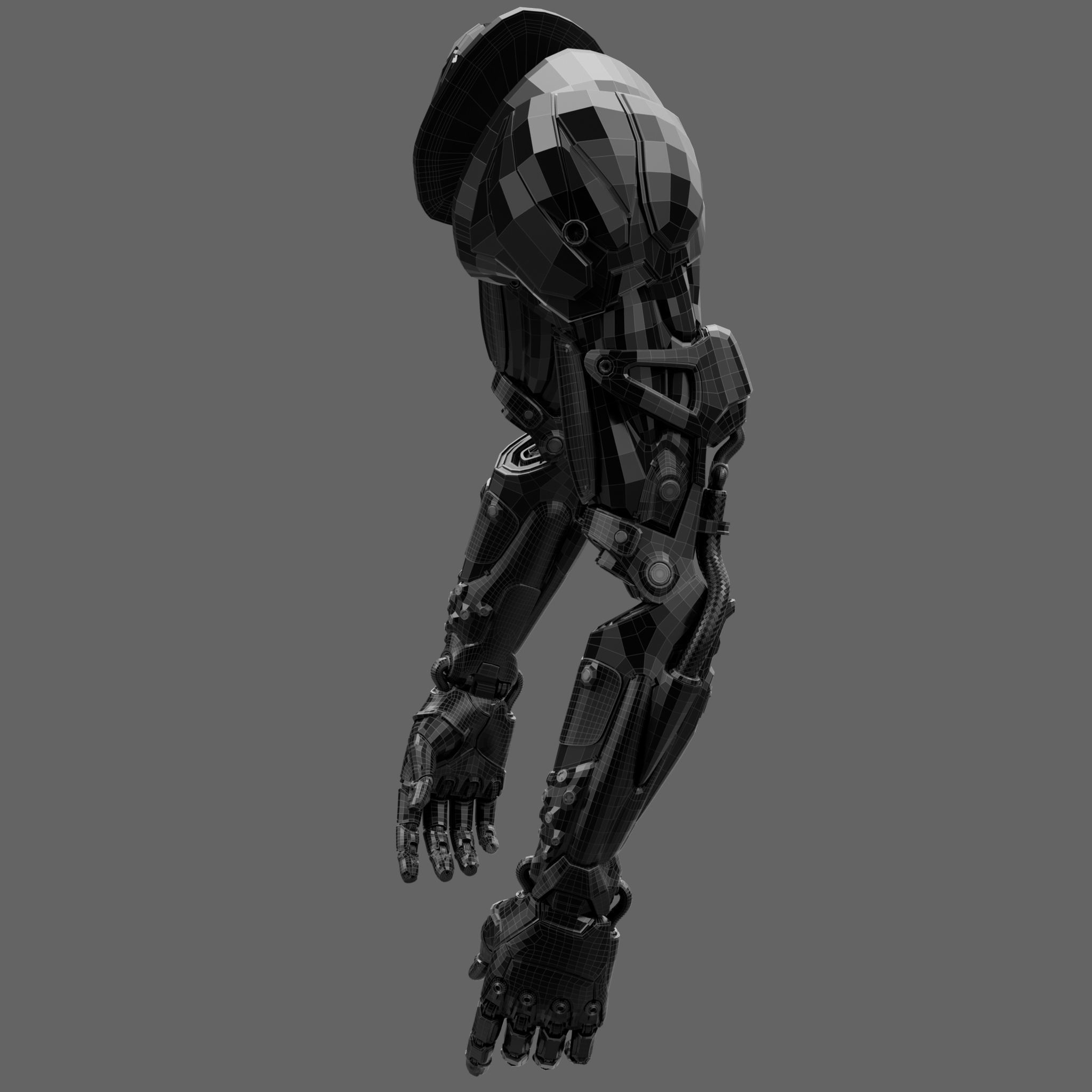 Realistic Cyberpunk Arm Augment 3D model_28