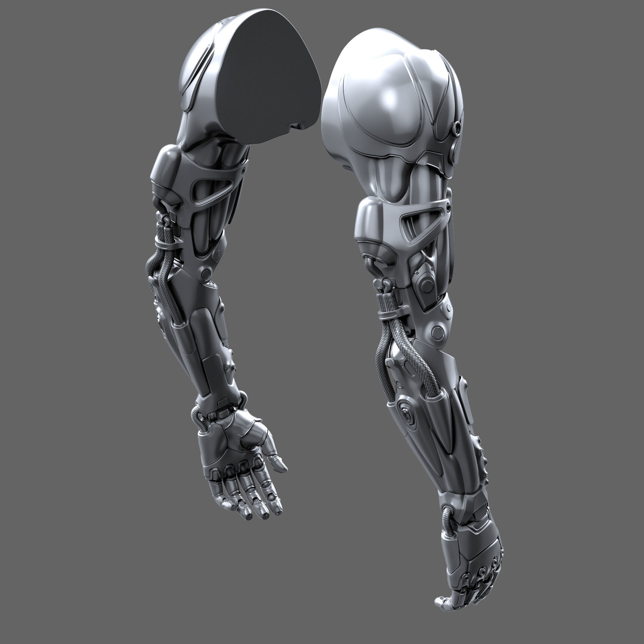 Realistic Cyberpunk Arm Augment 3D model_4