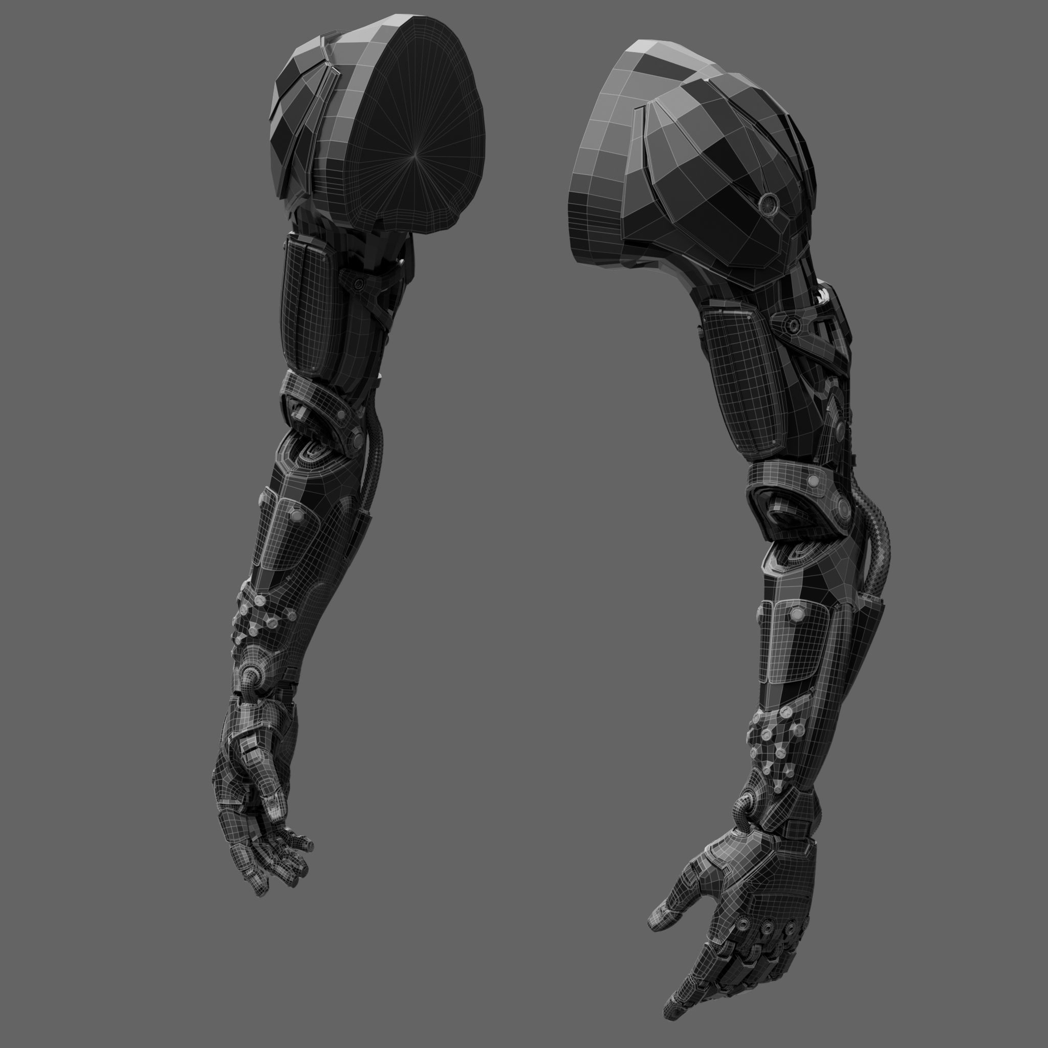 Realistic Cyberpunk Arm Augment 3D model_29