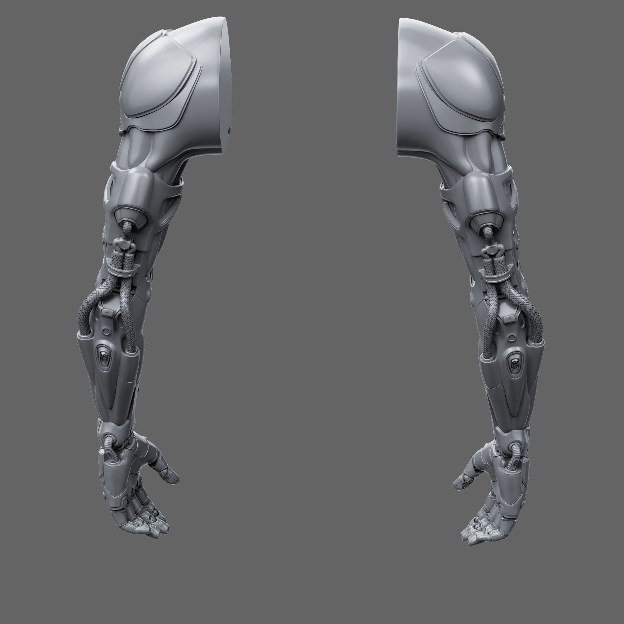 Realistic Cyberpunk Arm Augment 3D model_5