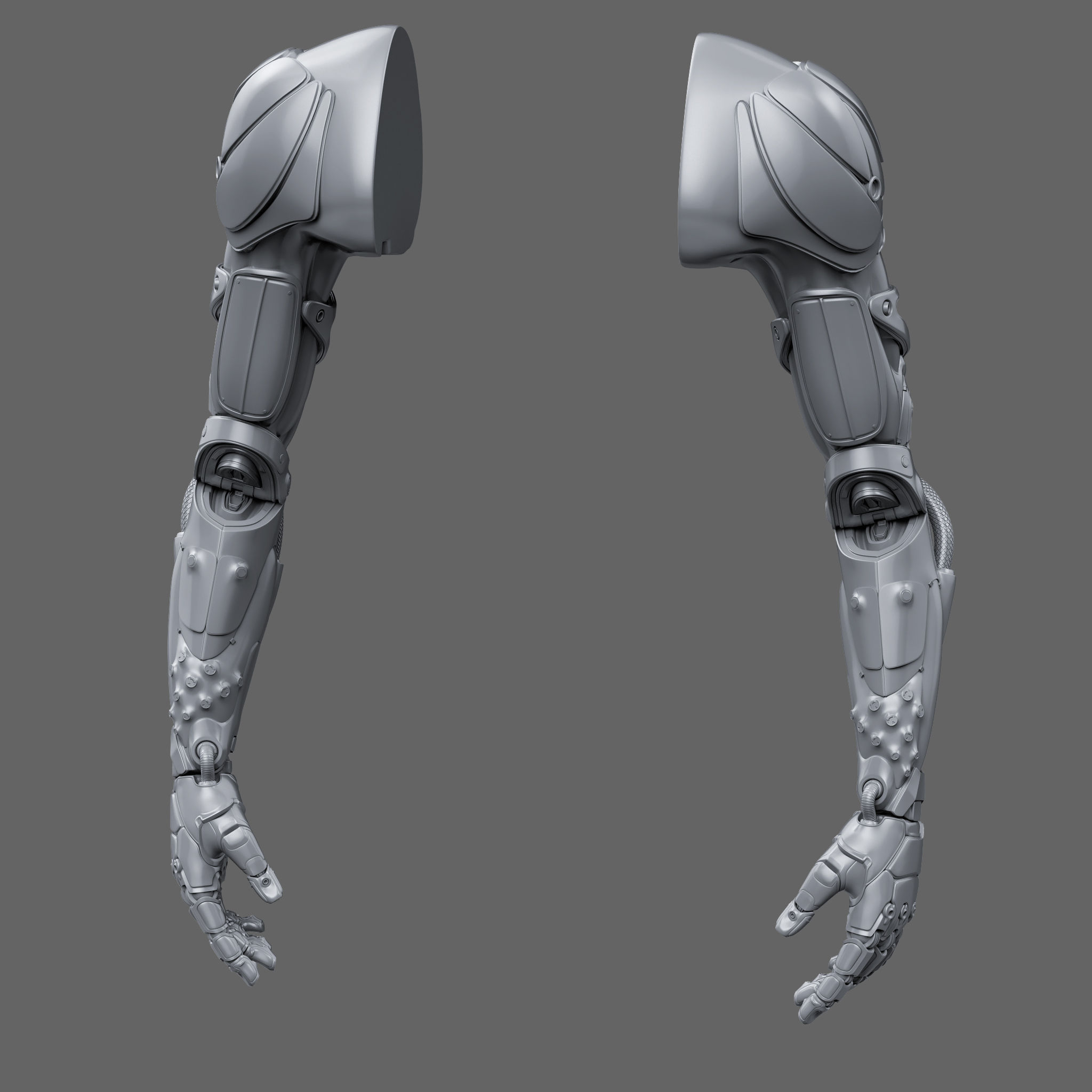 Realistic Cyberpunk Arm Augment 3D model_9