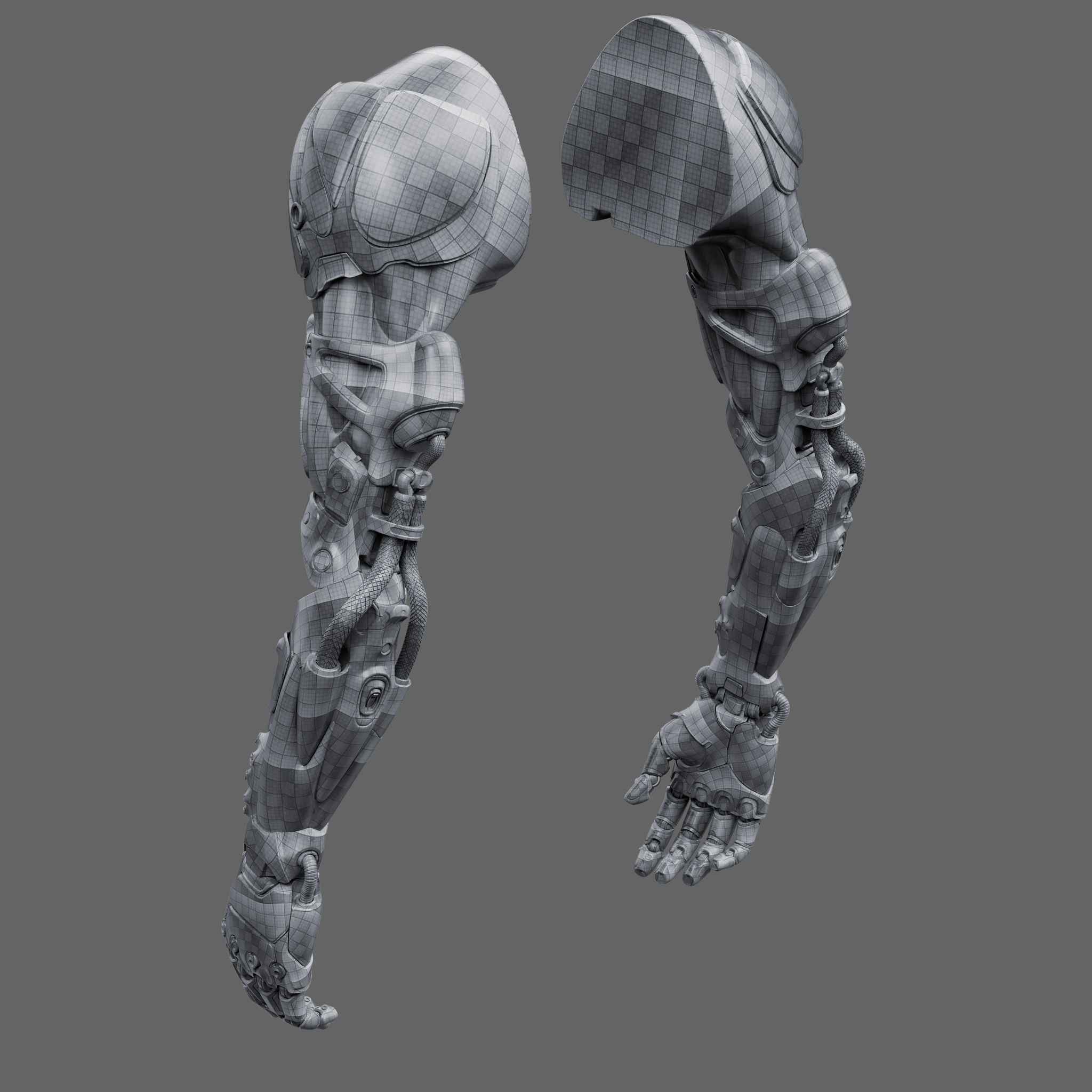 Realistic Cyberpunk Arm Augment 3D model_16