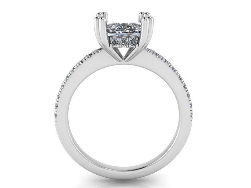 Square Halo Diamond  Ring 2007 3D print model 3D print model_2