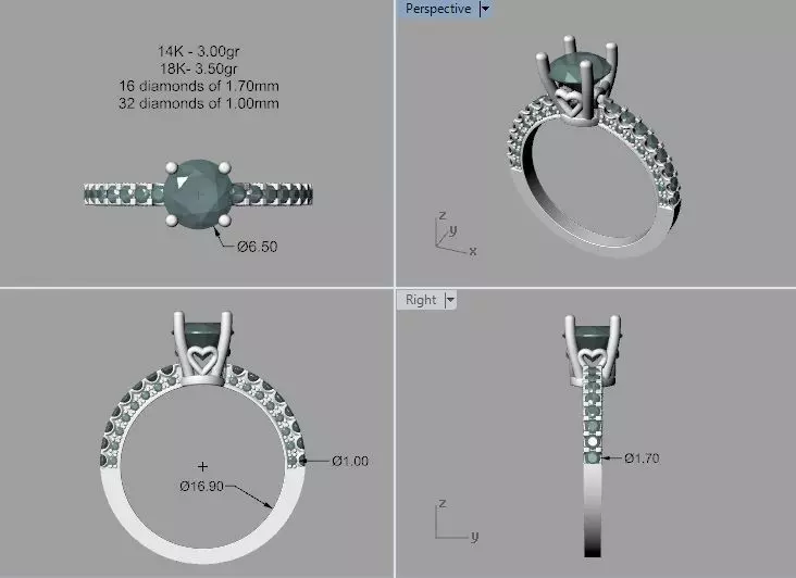 heart ring 3D print model 3D print model