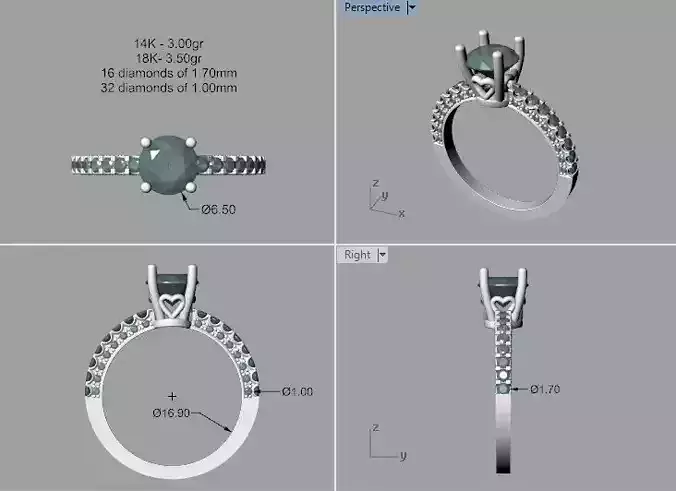 heart ring 3D print model