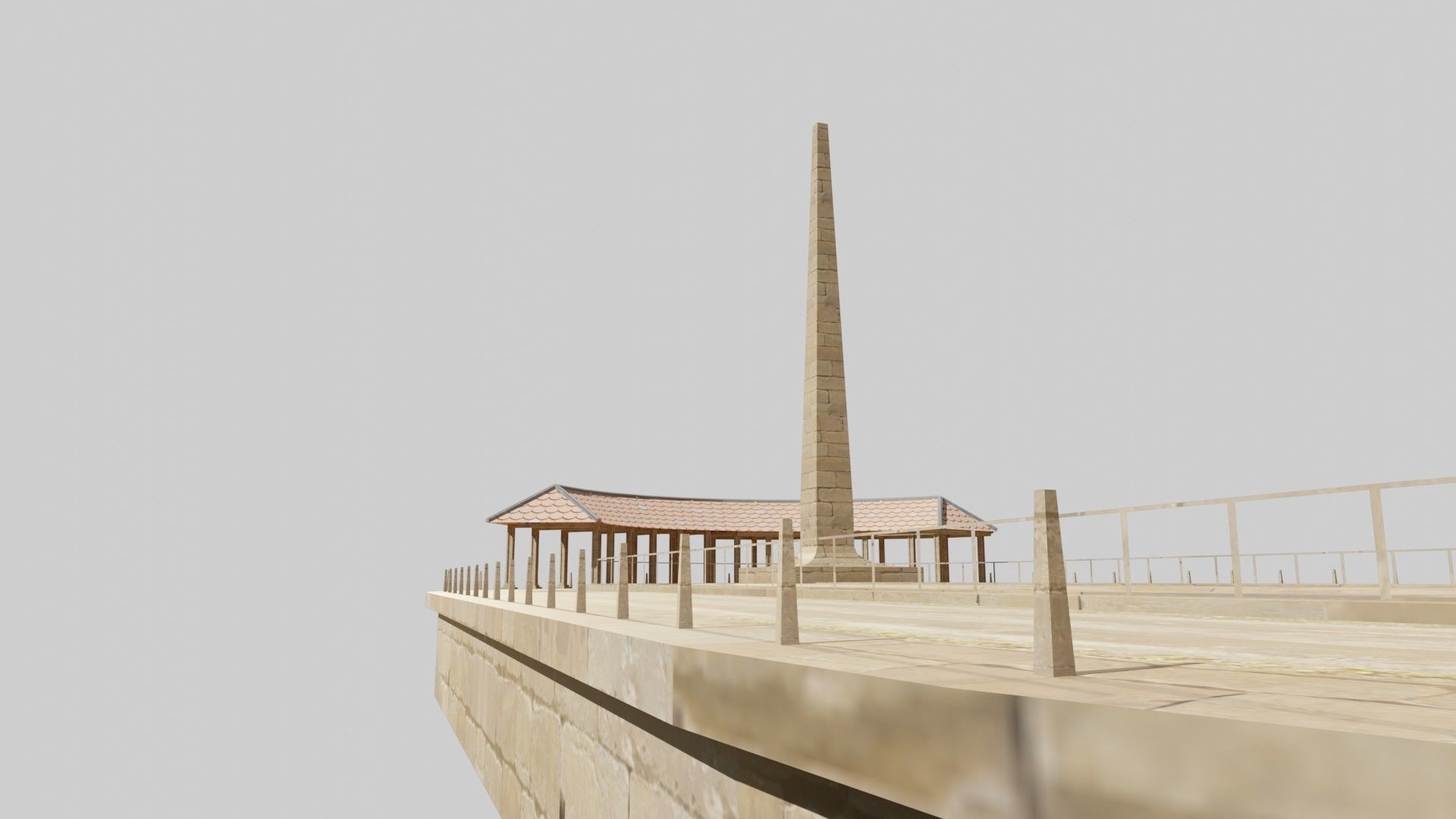 lowpoly well detailed Medieval stadium Low-poly 3D model_12