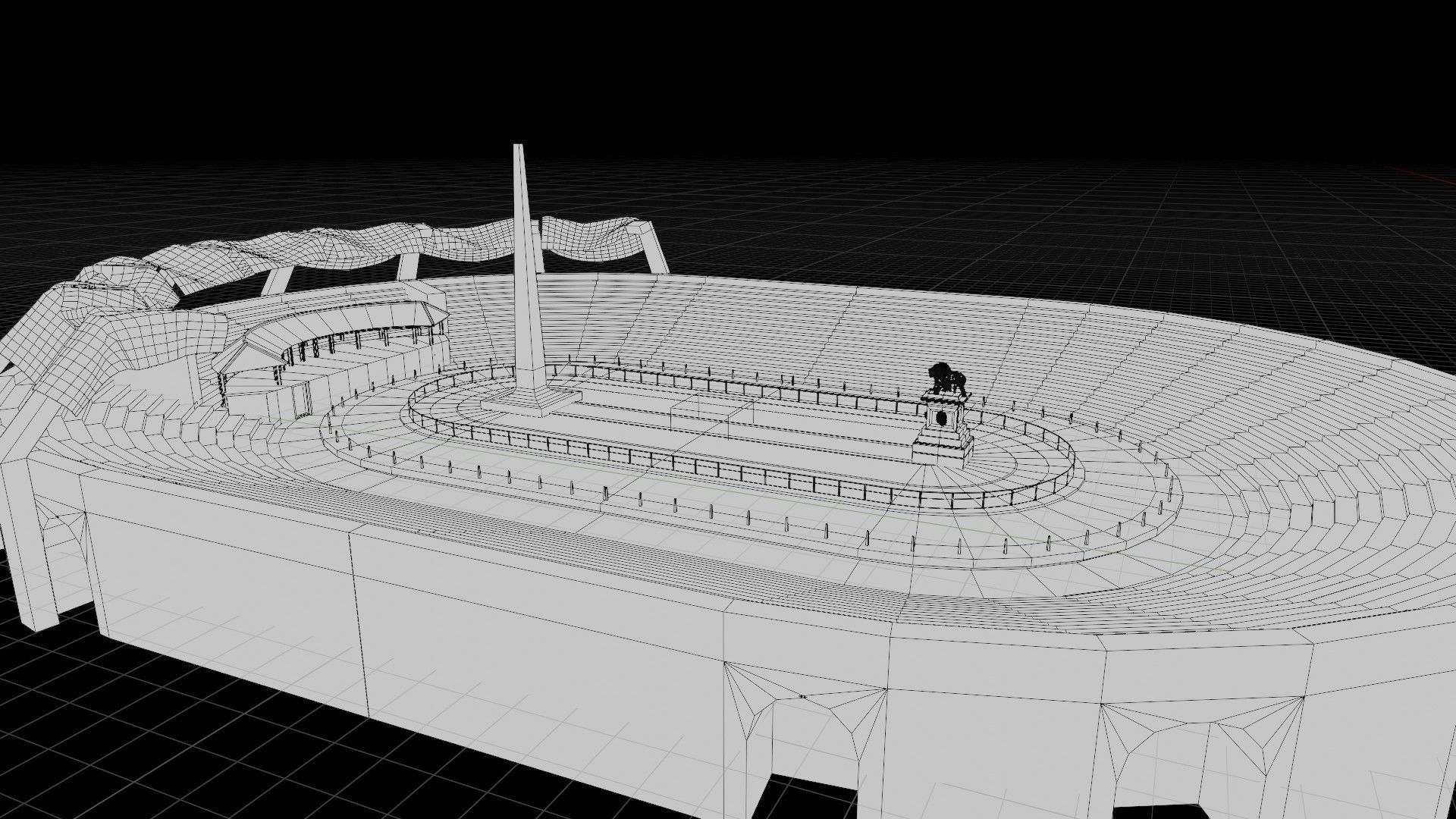 lowpoly well detailed Medieval stadium Low-poly 3D model_21