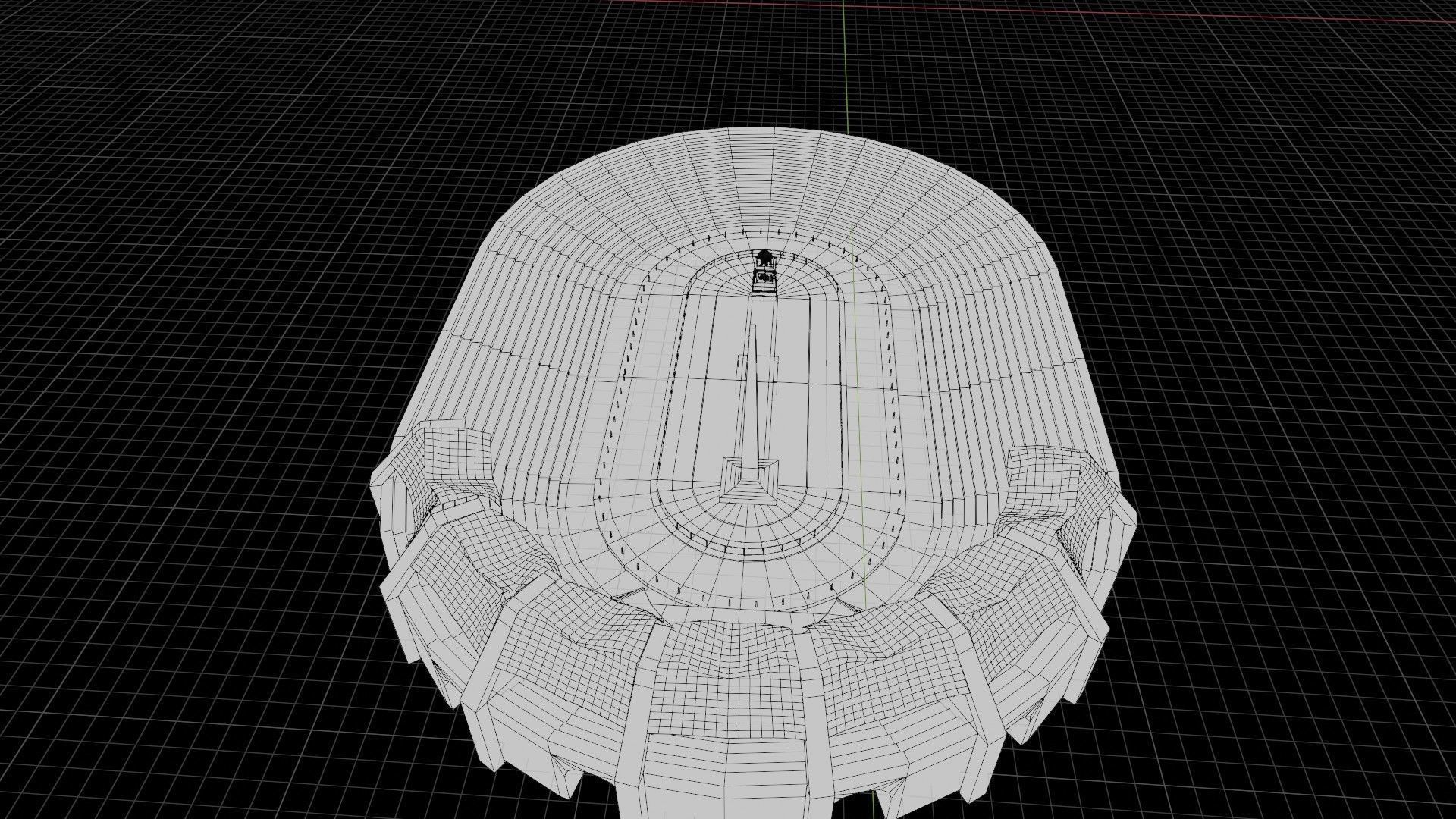 lowpoly well detailed Medieval stadium Low-poly 3D model_20