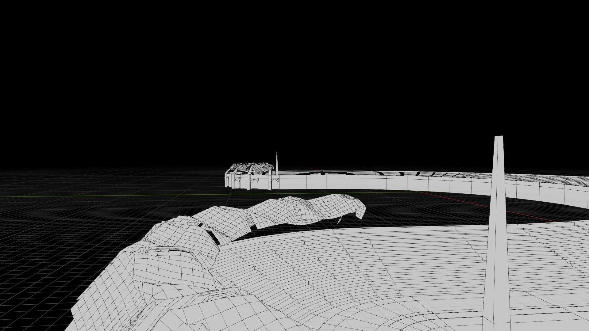 lowpoly well detailed Medieval stadium Low-poly 3D model_26