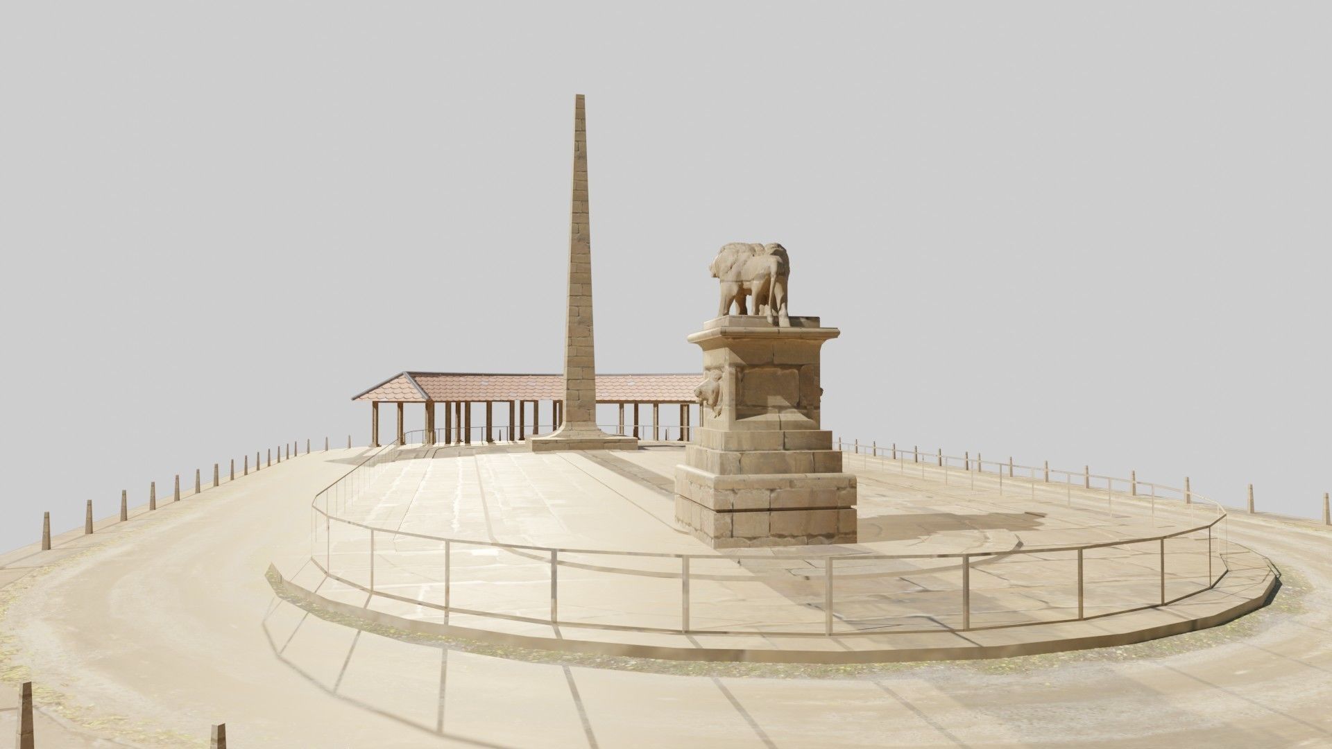 lowpoly well detailed Medieval stadium Low-poly 3D model_7