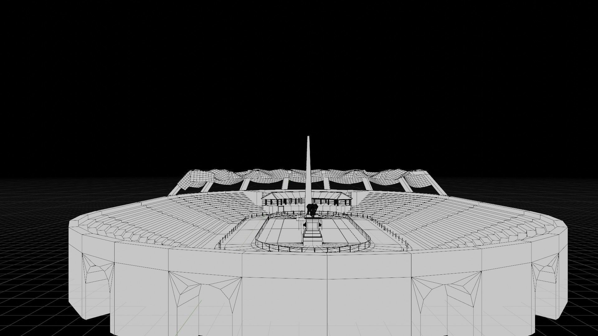 lowpoly well detailed Medieval stadium Low-poly 3D model_18