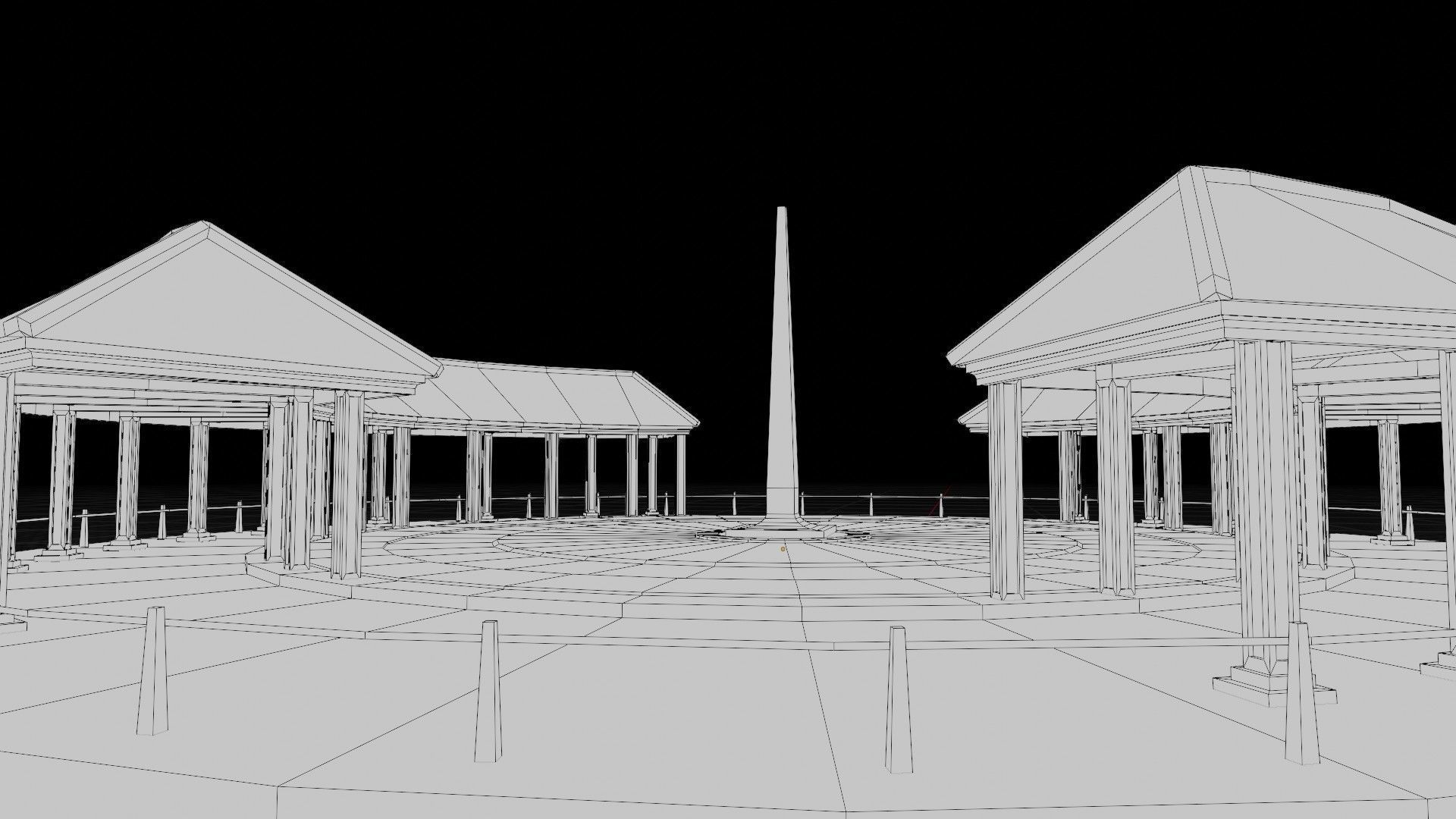 lowpoly well detailed Medieval stadium Low-poly 3D model_39