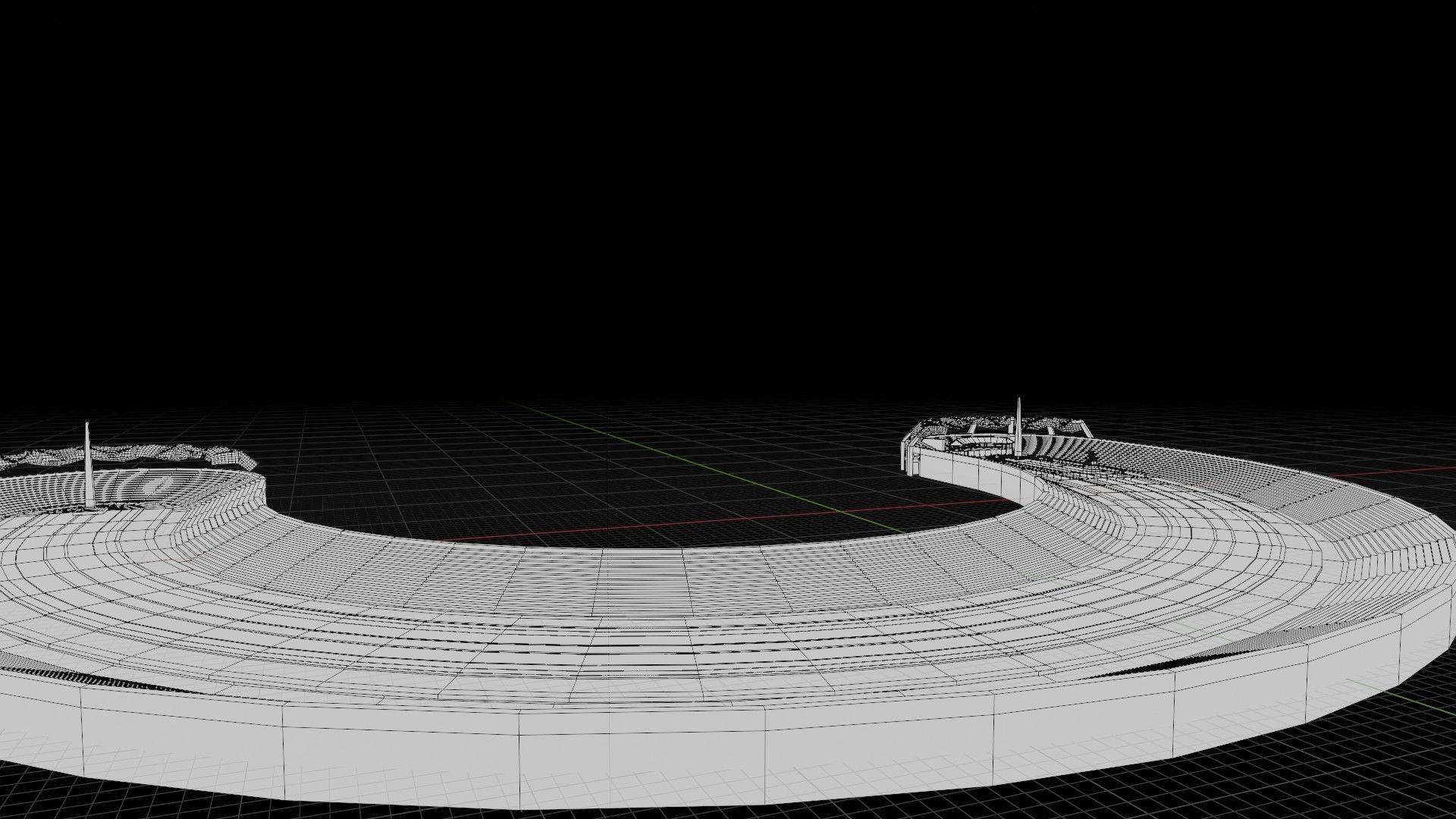 lowpoly well detailed Medieval stadium Low-poly 3D model_25