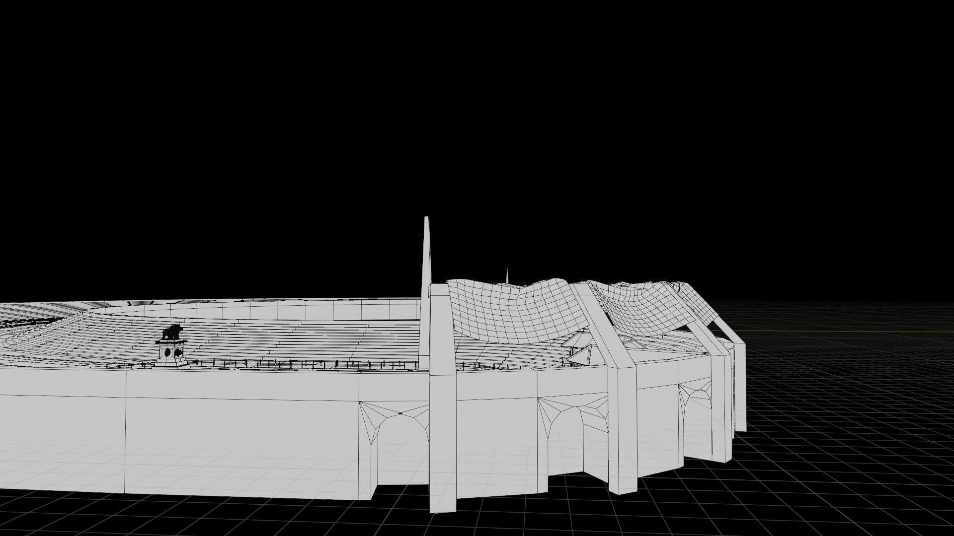 lowpoly well detailed Medieval stadium Low-poly 3D model_29