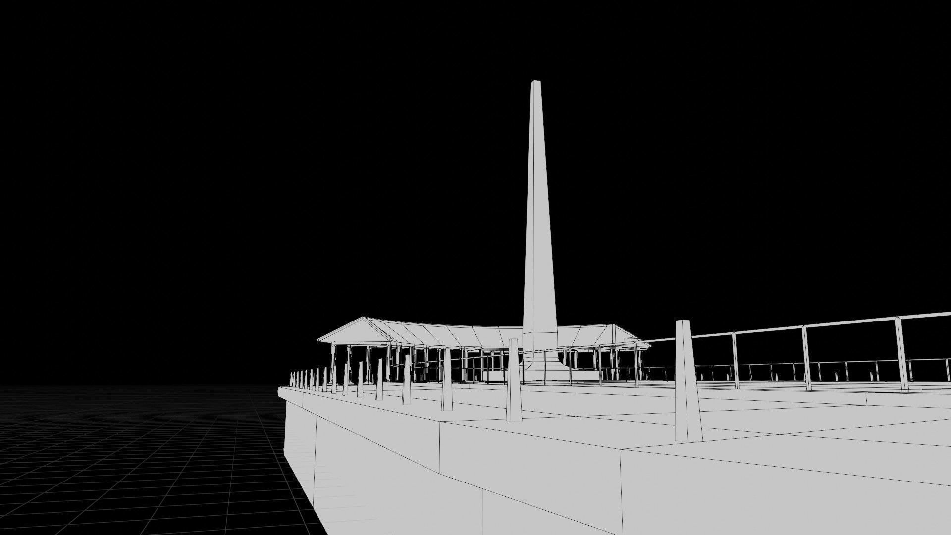 lowpoly well detailed Medieval stadium Low-poly 3D model_17