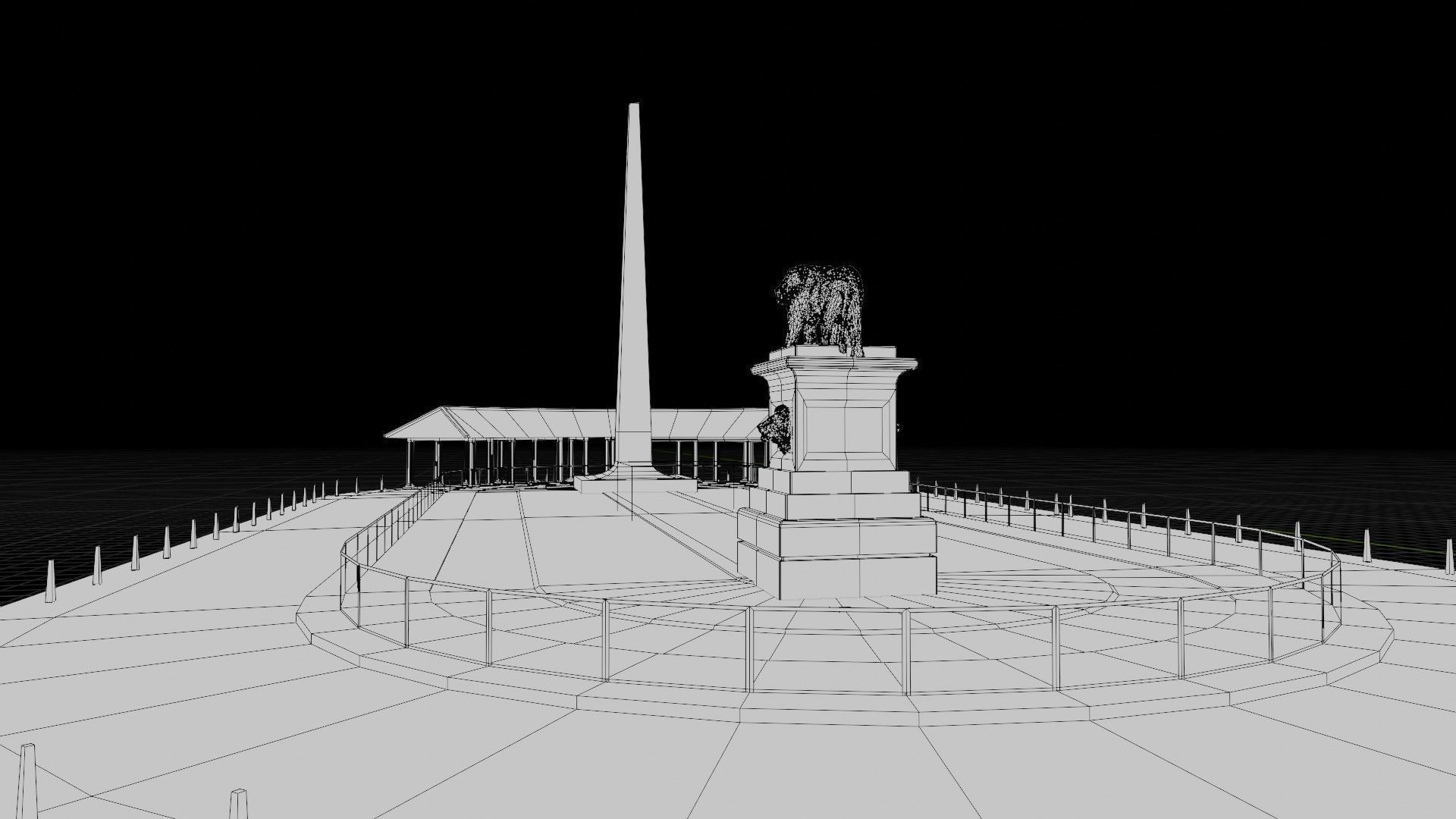 lowpoly well detailed Medieval stadium Low-poly 3D model_14