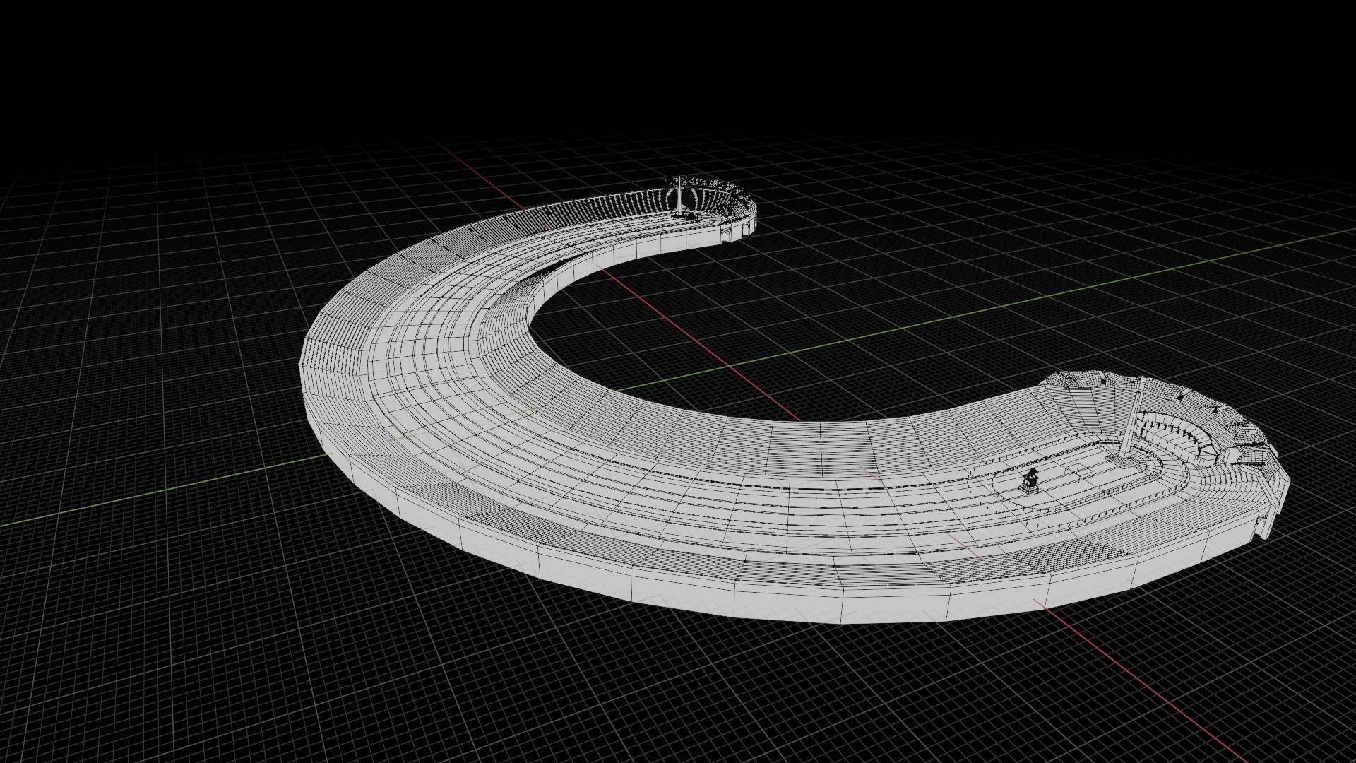 lowpoly well detailed Medieval stadium Low-poly 3D model_30