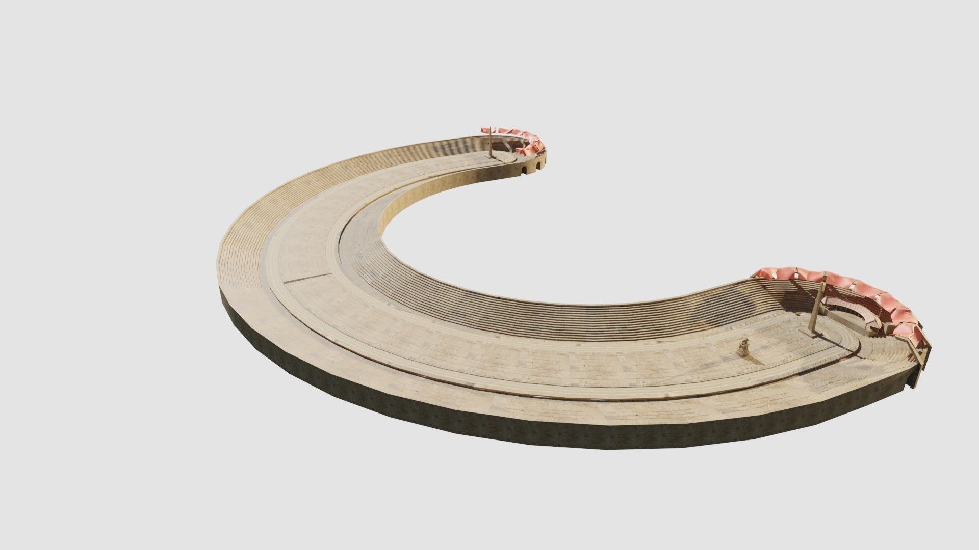 lowpoly well detailed Medieval stadium Low-poly 3D model_34