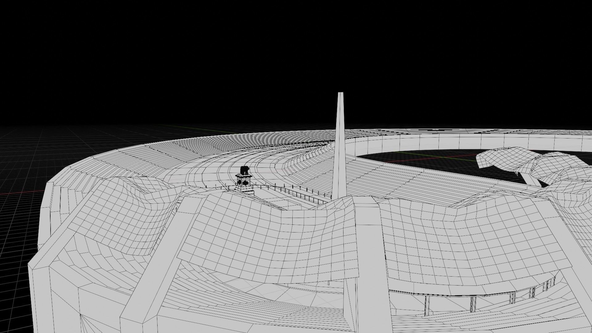 lowpoly well detailed Medieval stadium Low-poly 3D model_27