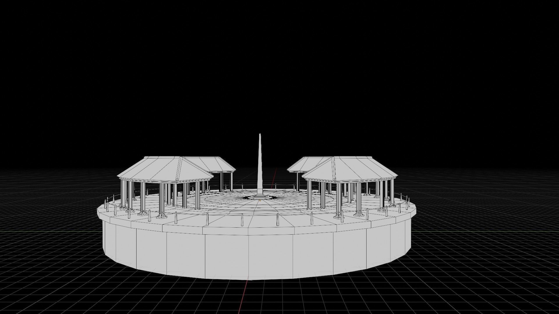 lowpoly well detailed Medieval stadium Low-poly 3D model_36