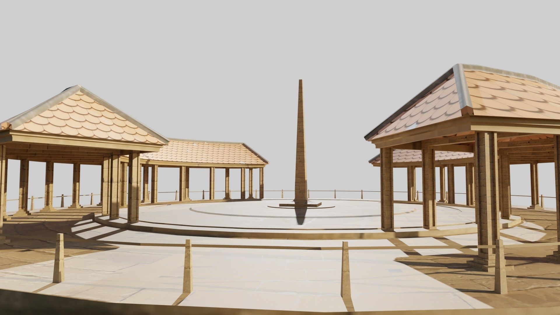 lowpoly well detailed Medieval stadium Low-poly 3D model_5